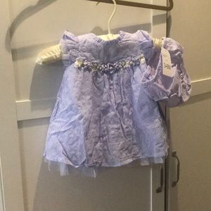 Iris & ivy lavender eyelet dress and bloomers